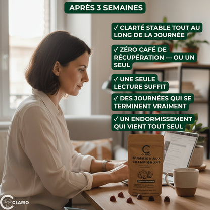 CLARIO° Gummies aux champignons —  Clarté mentale & énergie