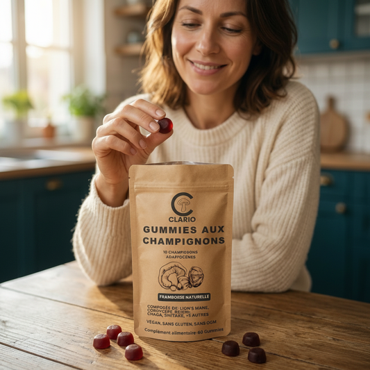 CLARIO° Gummies aux champignons —  Clarté mentale & énergie